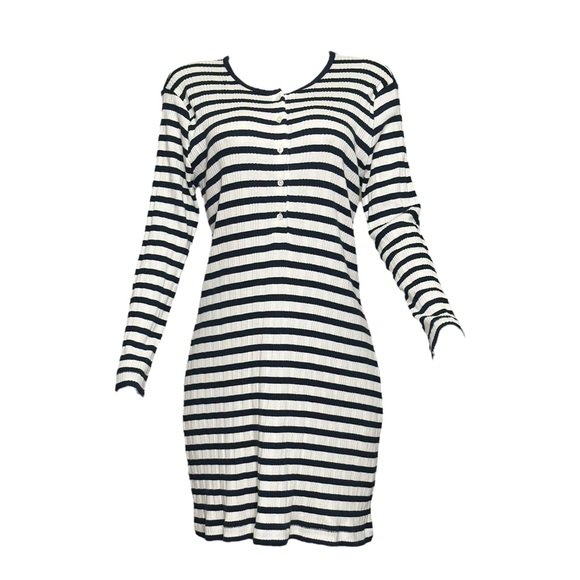 Doen Dresses & Skirts - DÔEN Como Henley Sweater Dress, Marina San Simeon Stripe, XL
